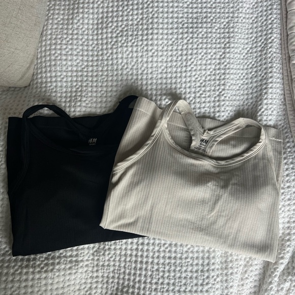 H&M Black and Cream Tank Tops - Picture 1 of 5
